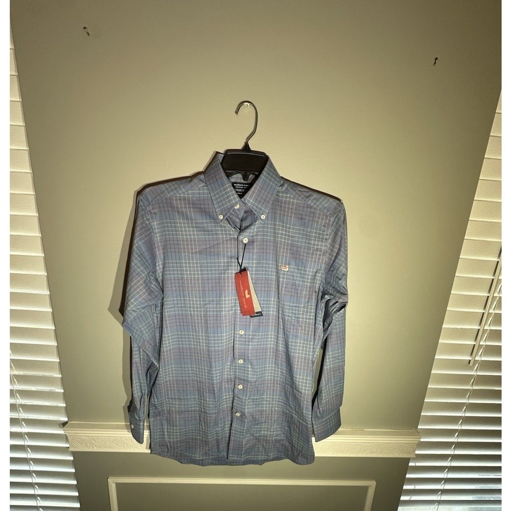 Southern Marsh Size Small Winfield Grid Long Sleeve‎ Button Down NWT